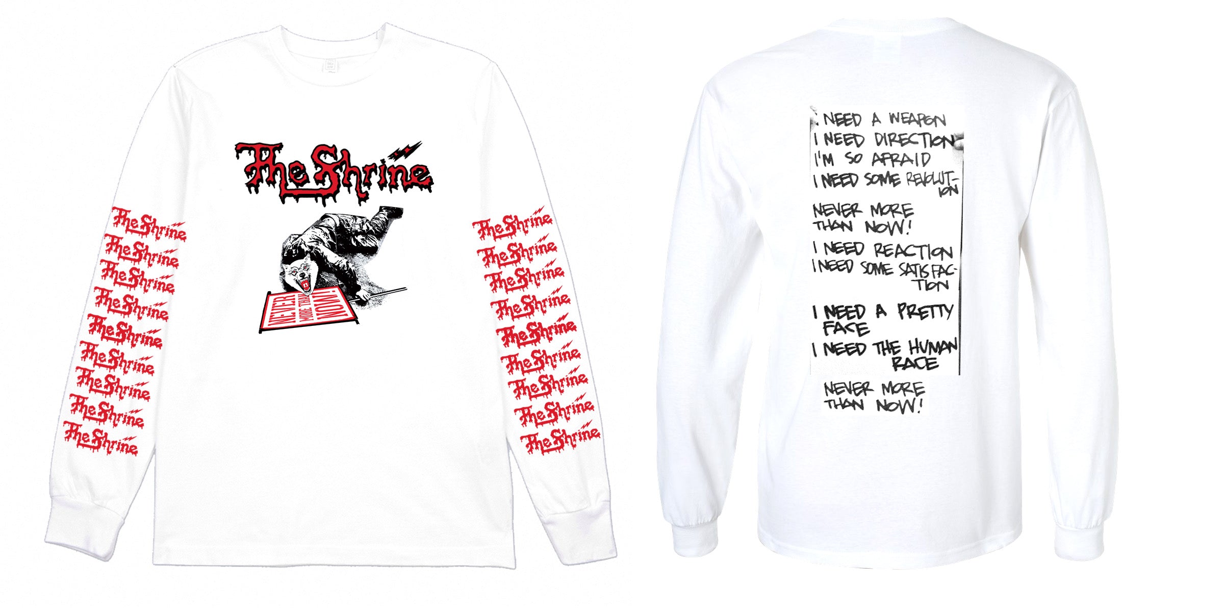 The Shrine - "Never More Than Now" Wolf Long Sleeve - White